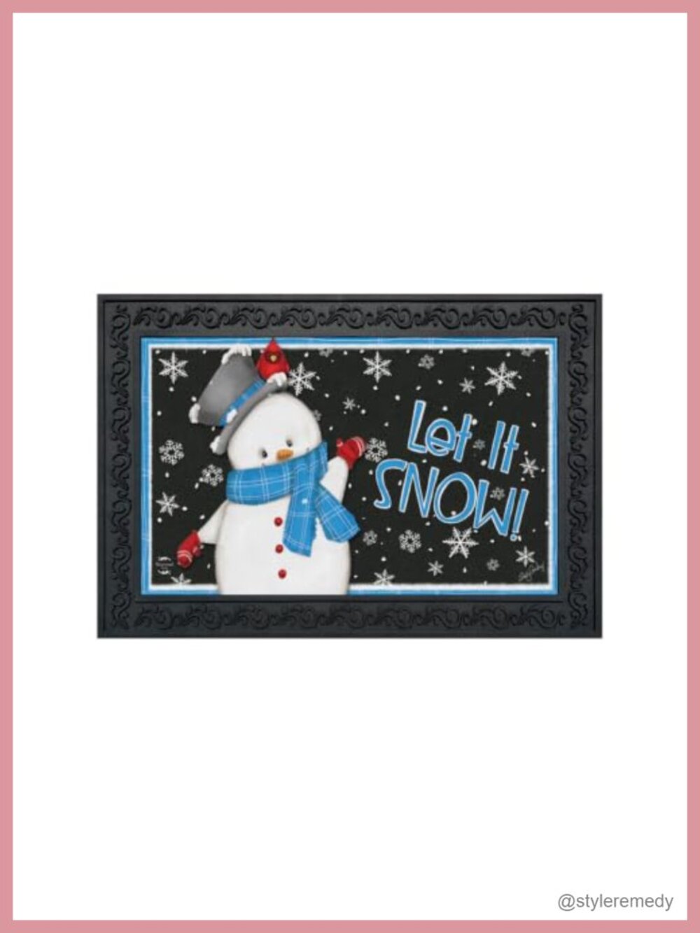 Winter Snowman Doormat 18x30 Indoor Outdoor Non-Skid Polyester Mat